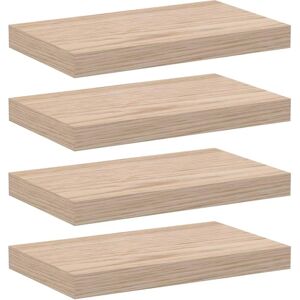 vidaXL Brown Engineered Wood Floating Shelves Set 4 - Wall Shelf vidaXL Brown Engineered Wood Floating Shelves Set 4 - Wall Shelf