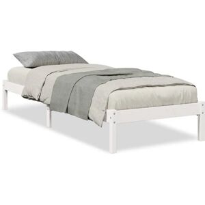 vidaXL Bedframe - Wit - 80x210cm - Massief dennenhout - Duurzame Steun vidaXL Bedframe - Wit - 80x210cm - Massief dennenhout - Duurzame Steun