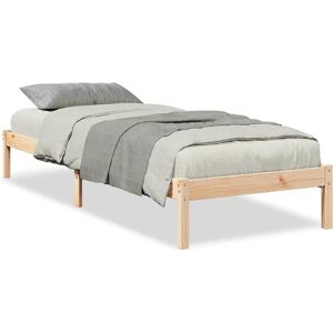 vidaXL Bettgestell - 90x210 cm - Natur - Holz - Unterstützung vidaXL Bettgestell - 90x210 cm - Natur - Holz - Unterstützung