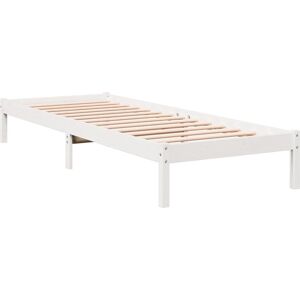 vidaXL Bed Frame White 100x220cm Wooden Support - Bed Type vidaXL Bed Frame White 100x220cm Wooden Support - Bed Type