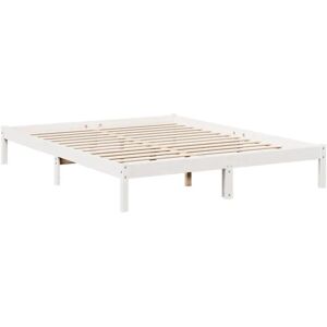 vidaXL White 160x220 Bed Frame - Wooden Support vidaXL White 160x220 Bed Frame - Wooden Support