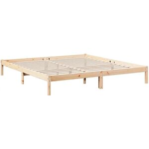 vidaXL Bed Frame 200x220 cm - Rustic Solid Pinewood Bed Base vidaXL Bed Frame 200x220 cm - Rustic Solid Pinewood Bed Base