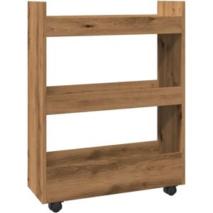 vidaXL Narrow Storage Trolley - 3 Tier Artisian Oak Storage Trolley vidaXL Narrow Storage Trolley - 3 Tier Artisian Oak Storage Trolley