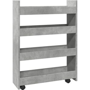 vidaXL Narrow Storage Trolley - 4 Tier Concrete Grey - Storage Trolley vidaXL Narrow Storage Trolley - 4 Tier Concrete Grey - Storage Trolley