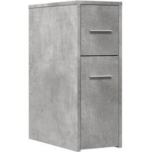 vidaXL Narrow Bathroom Cupboard with Wheels Concrete Grey - Bathroom Storage vidaXL Narrow Bathroom Cupboard with Wheels Concrete Grey - Bathroom Storage