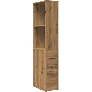 vidaXL Oak Bathroom Cupboard with Wheels - Bathroom Storage Cabinet vidaXL Oak Bathroom Cupboard with Wheels - Bathroom Storage Cabinet