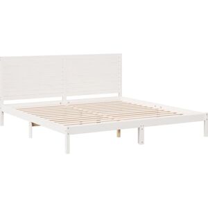 vidaXL 200x220 cm White Bed Frame - Support & Storage vidaXL 200x220 cm White Bed Frame - Support & Storage
