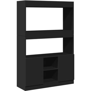 vidaXL Black Highboard 92x33x140 cm Engineered Wood - Highboard vidaXL Black Highboard 92x33x140 cm Engineered Wood - Highboard