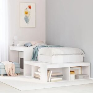 vidaXL Bed Frame White 90x200 cm Solid Wood Pine - Bed Type vidaXL Bed Frame White 90x200 cm Solid Wood Pine - Bed Type