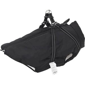 vidaXL Dog Coat with Harness Waterproof Reflective Black - Dog Coat vidaXL Dog Coat with Harness Waterproof Reflective Black - Dog Coat
