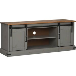 vidaXL HALDEN TV-kast - Schuifdeuren - Grijs - TV meubel vidaXL HALDEN TV-kast - Schuifdeuren - Grijs - TV meubel