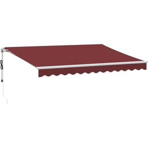 vidaXL Automatic Retractable Awning Burgundy - Sunshade, 350x250 cm vidaXL Automatic Retractable Awning Burgundy - Sunshade, 350x250 cm