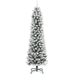 vidaXL Artificial Slim Christmas Tree - Snow 120cm PVC&PE vidaXL Artificial Slim Christmas Tree - Snow 120cm PVC&PE