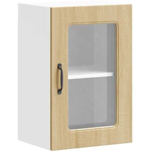 vidaXL Kalmar Sonoma Oak Glass Door Wall Cabinet vidaXL Kalmar Sonoma Oak Glass Door Wall Cabinet