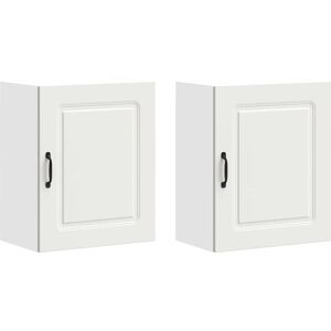 vidaXL Kitchen Wall Cabinets Kalmar White Engineered Wood - Wall Cabinets vidaXL Kitchen Wall Cabinets Kalmar White Engineered Wood - Wall Cabinets