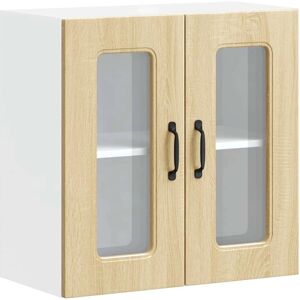 vidaXL Kitchen Wall Cabinet with Glass Door Kalmar Sonoma Oak - Wall Cabinet vidaXL Kitchen Wall Cabinet with Glass Door Kalmar Sonoma Oak - Wall Cabinet