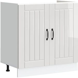 VIDAXL White Lucida Lucca Kitchen Base Cabinet - Kitchen Base Cabinet VIDAXL White Lucida Lucca Kitchen Base Cabinet - Kitchen Base Cabinet