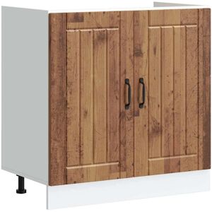 VidaXL Lucca Kitchen Cabinet - Antique Wood - Kitchen Furniture VidaXL Lucca Kitchen Cabinet - Antique Wood - Kitchen Furniture