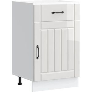 vidaXL Kitchen Base Cabinet Lucca White High Gloss - Kitchen Cabinet vidaXL Kitchen Base Cabinet Lucca White High Gloss - Kitchen Cabinet