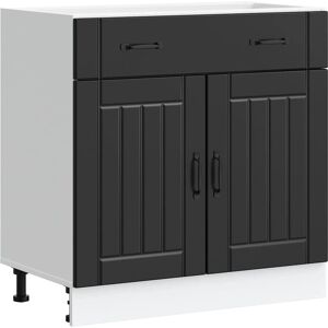 vidaXL Kitchen Base Cabinet Lucca Black - Kitchen Cabinet vidaXL Kitchen Base Cabinet Lucca Black - Kitchen Cabinet