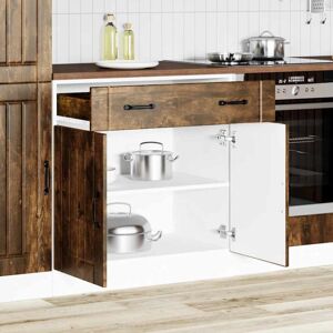 vidaXL Kitchen Base Cabinet Lucca Smoke Oak - Kitchen Cabinet vidaXL Kitchen Base Cabinet Lucca Smoke Oak - Kitchen Cabinet