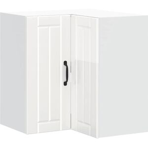vidaXL Kitchen Wall Corner Cabinet Lucca High Gloss White Engineered Wood - Kitchen Corner Cabinets vidaXL Kitchen Wall Corner Cabinet Lucca High Gloss White Engineered Wood - Kitchen Corner Cabinets