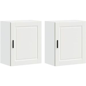 vidaXL Porto Wall Cabinets - 2 pcs, White, Engineered Wood - Kitchen Storage vidaXL Porto Wall Cabinets - 2 pcs, White, Engineered Wood - Kitchen Storage