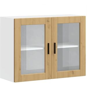 Vidaxl Porto Artisan Oak Kitchen Wall Cabinet with Glass Door Vidaxl Porto Artisan Oak Kitchen Wall Cabinet with Glass Door