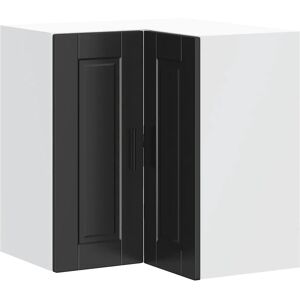 vidaXL Porto Wall Corner Cabinet - Black - Kitchen Wall Storage vidaXL Porto Wall Corner Cabinet - Black - Kitchen Wall Storage