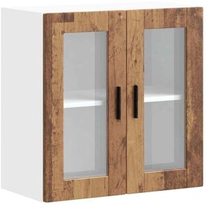 vidaXL Porto Old Wood Wall Cabinet with Glass Door vidaXL Porto Old Wood Wall Cabinet with Glass Door