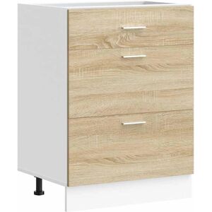 vidaXL Sonoma Oak Kitchen Base Cabinet - Space-saving Durable Storage vidaXL Sonoma Oak Kitchen Base Cabinet - Space-saving Durable Storage