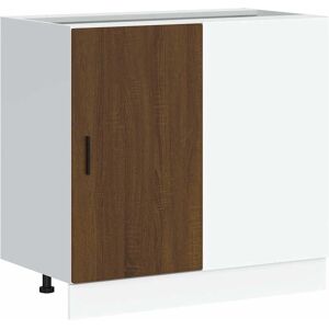vidaXL Brown Oak Sink Base Cabinet - Sink Base Cabinet vidaXL Brown Oak Sink Base Cabinet - Sink Base Cabinet