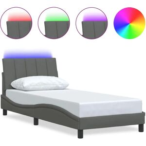 Cadru de pat VidaXL - Gri închis cu LED și USB Cadru de pat VidaXL - Gri închis cu LED și USB