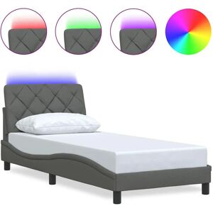 vidaXL Bettgestell mit LED, Dunkelgrau, 90x200cm - Bettgestell vidaXL Bettgestell mit LED, Dunkelgrau, 90x200cm - Bettgestell