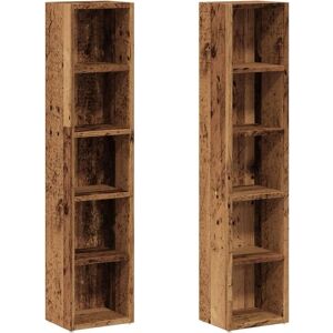 vidaXL Old Wood CD Cabinet Storage Organizer Shelf - CD Cabinet vidaXL Old Wood CD Cabinet Storage Organizer Shelf - CD Cabinet