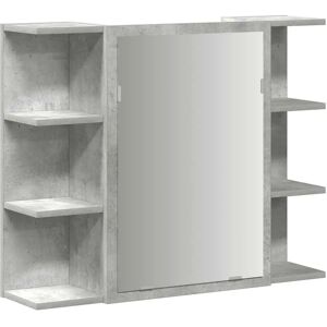 vidaXL Bathroom Mirror Cabinet Concrete Grey 80x20.5x64 cm Engineered Wood - Bathroom Mirror Cabinet vidaXL Bathroom Mirror Cabinet Concrete Grey 80x20.5x64 cm Engineered Wood - Bathroom Mirror Cabinet
