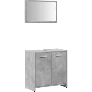 vidaXL Bathroom Cabinet with Mirror Concrete Grey Engineered Wood - Wall-mounted Storage vidaXL Bathroom Cabinet with Mirror Concrete Grey Engineered Wood - Wall-mounted Storage