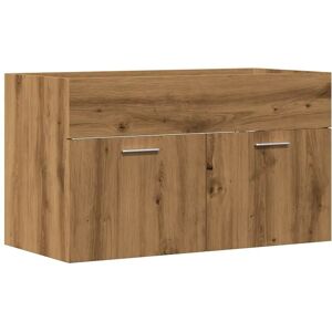 vidaXL Wall-Mounted Bathroom Sink Cabinet Artisan Oak - Bathroom Type vidaXL Wall-Mounted Bathroom Sink Cabinet Artisan Oak - Bathroom Type