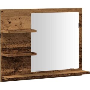 vidaXL Bathroom Mirror Cabinet Old Wood 60x10.5x45 cm - Bathroom Mirror Cabinet vidaXL Bathroom Mirror Cabinet Old Wood 60x10.5x45 cm - Bathroom Mirror Cabinet