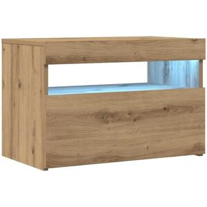 vidaXL TV Cabinet with LED Lights Artisan Oak 60x35x40 cm Engineered Wood - TV Cabinet vidaXL TV Cabinet with LED Lights Artisan Oak 60x35x40 cm Engineered Wood - TV Cabinet