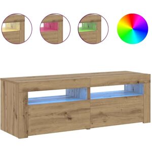 vidaXL TV Cabinet with LED Lights Artisan Oak - TV Furniture vidaXL TV Cabinet with LED Lights Artisan Oak - TV Furniture
