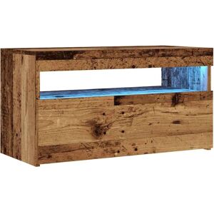 vidaXL Old Wood 75x35x40 cm TV Cabinet with LED Lights - TV Type vidaXL Old Wood 75x35x40 cm TV Cabinet with LED Lights - TV Type