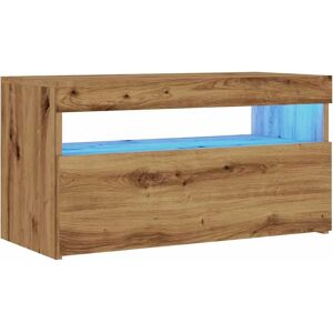 vidaXL Artisan Oak 75x35x40 cm TV Cabinet with LED Lights - TV Type vidaXL Artisan Oak 75x35x40 cm TV Cabinet with LED Lights - TV Type