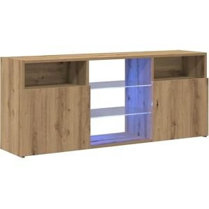 vidaXL TV Cabinet with LED Lights Artisan Oak 120x30x50 cm - TV Cabinet vidaXL TV Cabinet with LED Lights Artisan Oak 120x30x50 cm - TV Cabinet