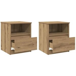 vidaXL Bedside Cabinet Artisan Oak 2 pcs - Bedside Cabinet vidaXL Bedside Cabinet Artisan Oak 2 pcs - Bedside Cabinet