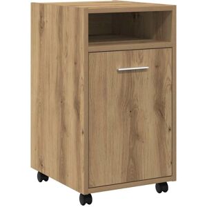 vidaXL Kunst eiken zijkast met wielen - Zijkast vidaXL Kunst eiken zijkast met wielen - Zijkast