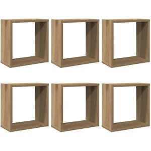vidaXL Wall Shelves 6 pcs Artisan Oak 30x15x30 cm - Wall Shelves vidaXL Wall Shelves 6 pcs Artisan Oak 30x15x30 cm - Wall Shelves