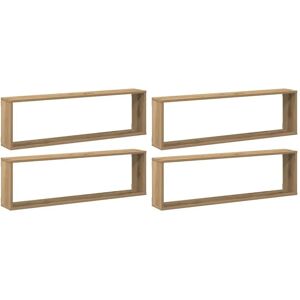 vidaXL Artisan Oak Wall Shelves 4 pcs - Wall Cube Shelves vidaXL Artisan Oak Wall Shelves 4 pcs - Wall Cube Shelves