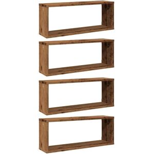 vidaXL Old Wood 4 pcs Wall Shelves - Wall Shelves vidaXL Old Wood 4 pcs Wall Shelves - Wall Shelves