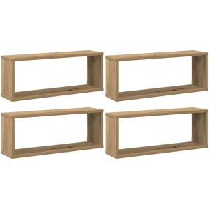vidaXL Artisan Oak Wall Shelves - 4 pcs - Wall Shelves vidaXL Artisan Oak Wall Shelves - 4 pcs - Wall Shelves